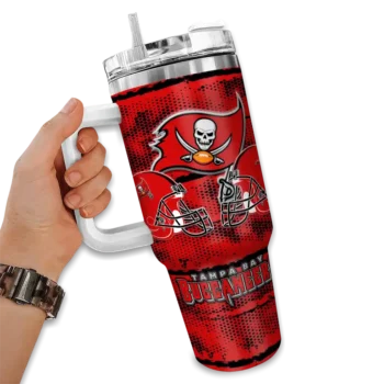 custom tampa bay buccaneers honey streaks red curved tumbler fashion forward.webp