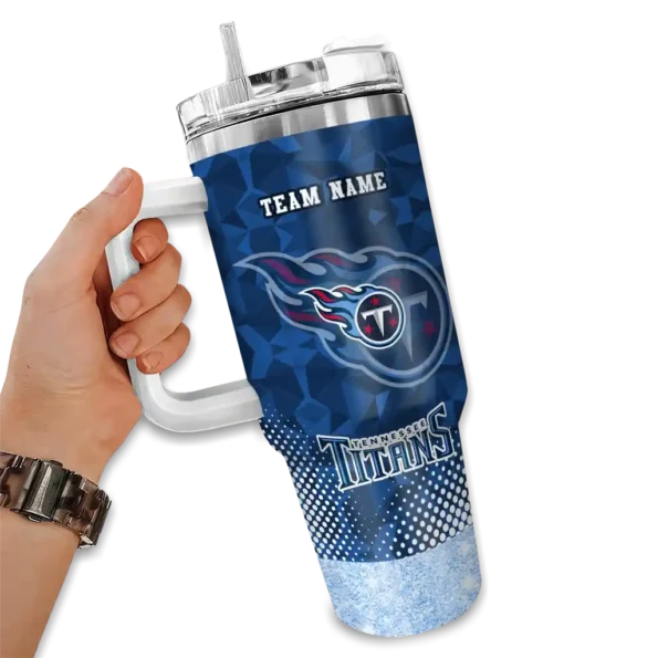 custom tennessee titans geometric prism navy curved tumbler fashion forward.webp