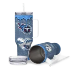 custom tennessee titans heart helmet motif navy curved tumbler best selling.webp