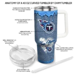 custom tennessee titans heart helmet motif navy curved tumbler best selling.webp