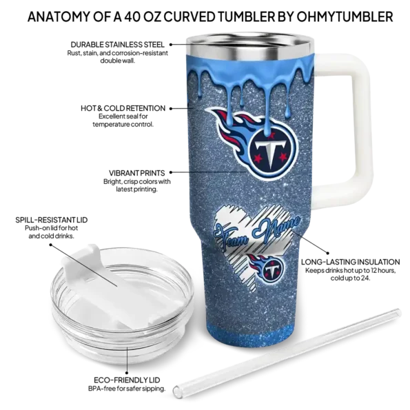 custom tennessee titans heart helmet motif navy curved tumbler new arrival.webp