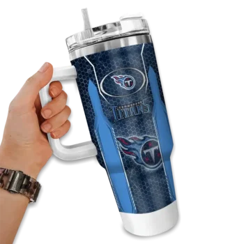 custom tennessee titans hexagon armor navy curved tumbler fashion forward.webp