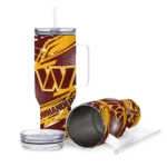 custom washington commanders abstract paths burgundy curved tumbler best selling.webp