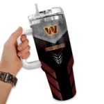 custom washington commanders arrow armor burgundy black curved tumbler best selling.webp