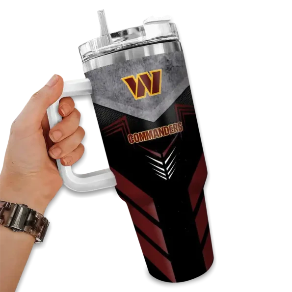 custom washington commanders arrow armor burgundy black curved tumbler fashion forward.webp
