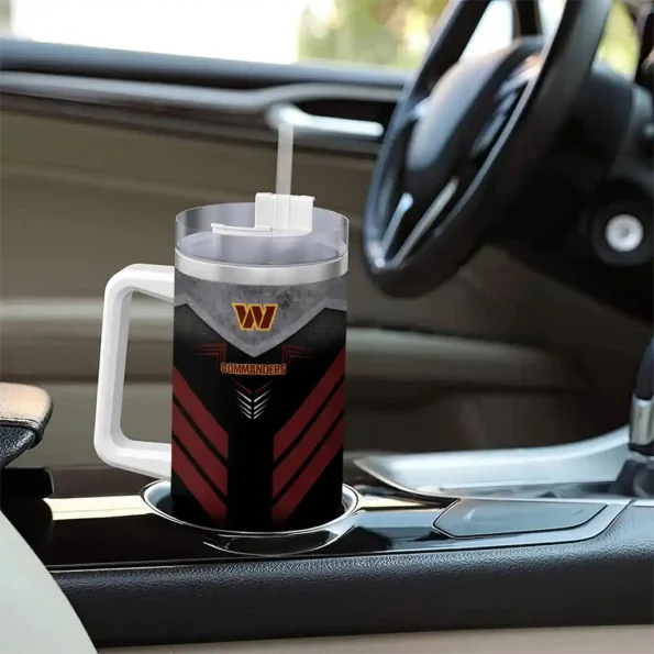 custom washington commanders arrow armor burgundy black curved tumbler trendy.webp
