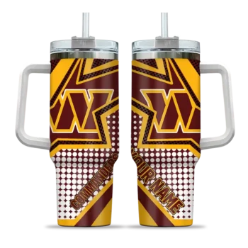 custom washington commanders arrow burst burgundy curved tumbler best selling.webp