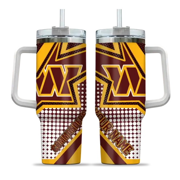 custom washington commanders arrow burst burgundy curved tumbler best selling.webp