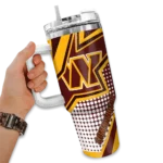 custom washington commanders arrow burst burgundy curved tumbler best selling.webp