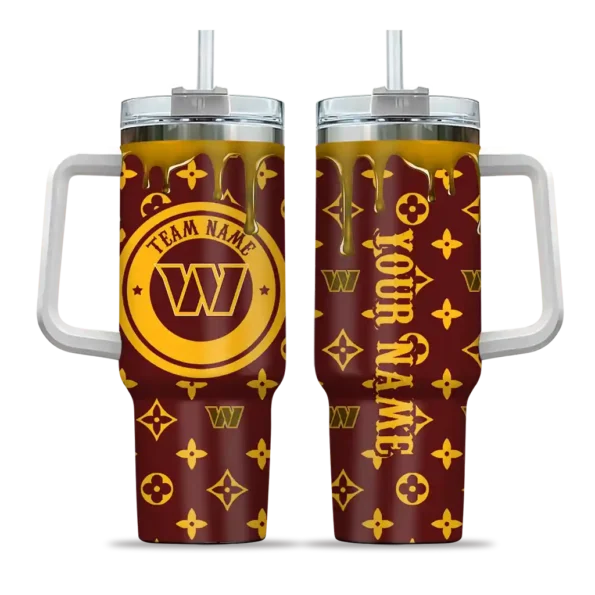 custom washington commanders bullseye drips burgundy curved tumbler best selling.webp