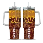 custom washington commanders chevron stripe burgundy curved tumbler best selling.webp
