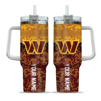 custom washington commanders chevron stripe burgundy curved tumbler best selling.webp