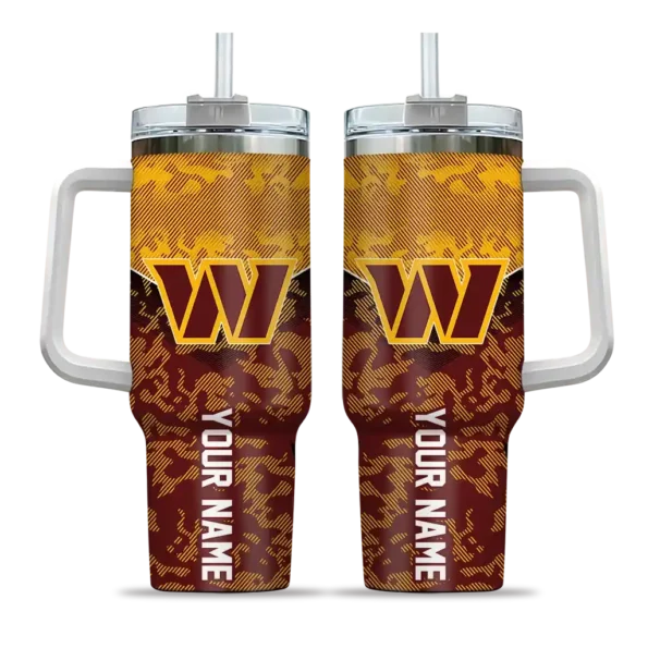 custom washington commanders chevron stripe burgundy curved tumbler best selling.webp