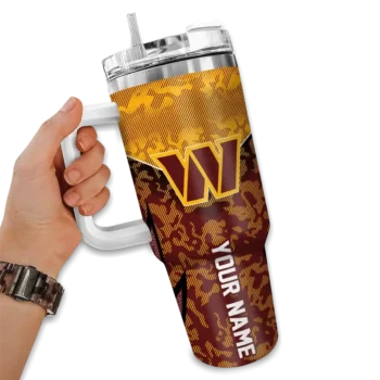 custom washington commanders chevron stripe burgundy curved tumbler fashion forward.webp