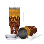 custom washington commanders chevron stripe burgundy curved tumbler best selling.webp
