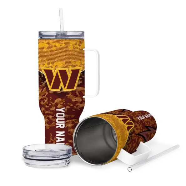 custom washington commanders chevron stripe burgundy curved tumbler high quality.webp