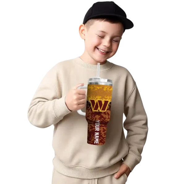 custom washington commanders chevron stripe burgundy curved tumbler latest model.webp