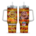 custom washington commanders marbled stripes burgundy curved tumbler best selling.webp