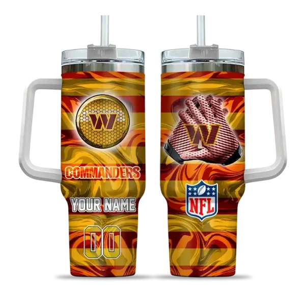 custom washington commanders marbled stripes burgundy curved tumbler best selling.webp