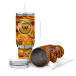 custom washington commanders marbled stripes burgundy curved tumbler best selling.webp