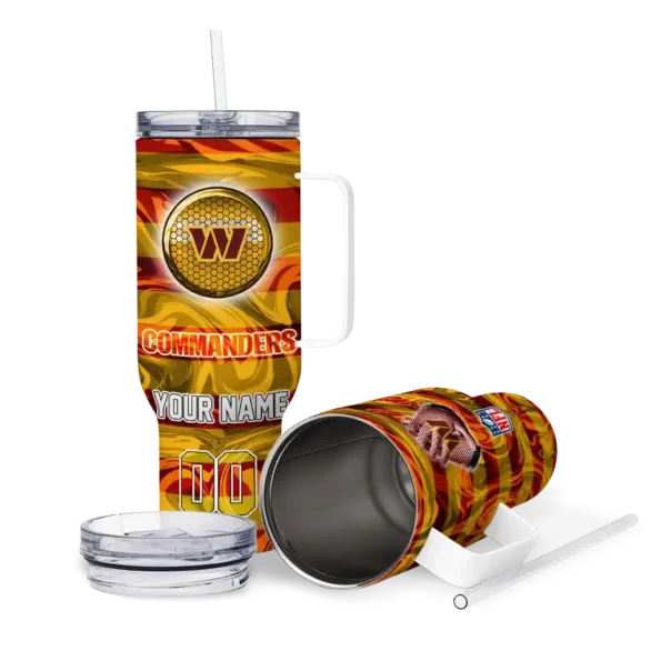 custom washington commanders marbled stripes burgundy curved tumbler high quality.webp