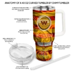 custom washington commanders marbled stripes burgundy curved tumbler best selling.webp