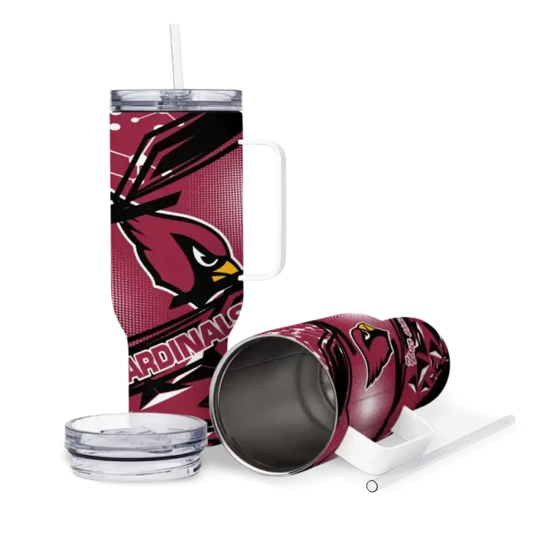 customized arizona cardinals abstract paths red curved tumbler high quality.webp