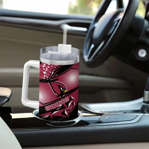 customized arizona cardinals abstract paths red curved tumbler trendy.webp