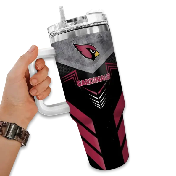 customized arizona cardinals arrow armor red black curved tumbler fashion forward.webp