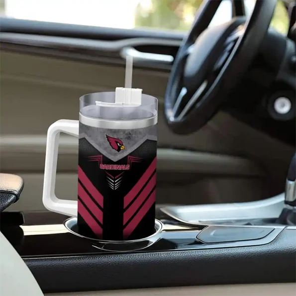 customized arizona cardinals arrow armor red black curved tumbler trendy.webp