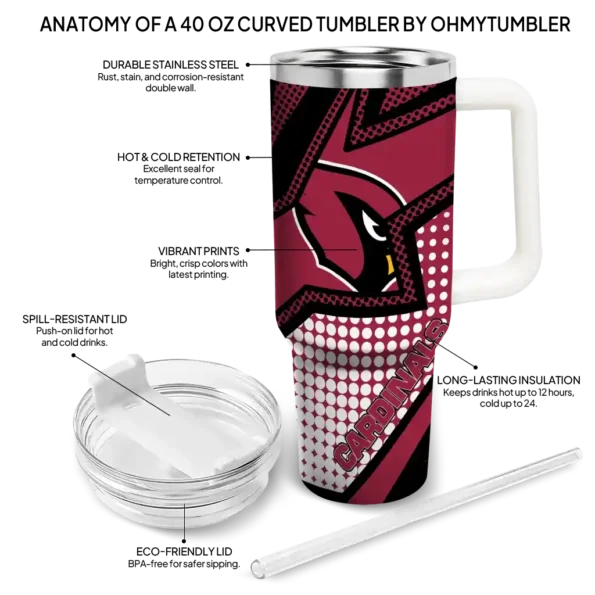 customized arizona cardinals arrow burst red curved tumbler new arrival.webp