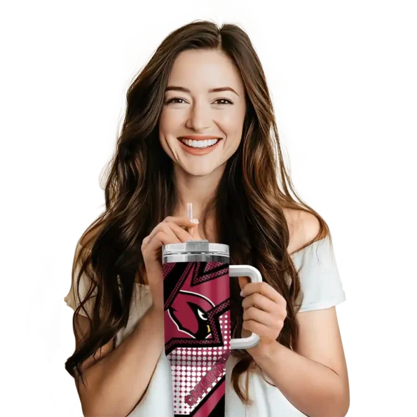 customized arizona cardinals arrow burst red curved tumbler premium grade.webp