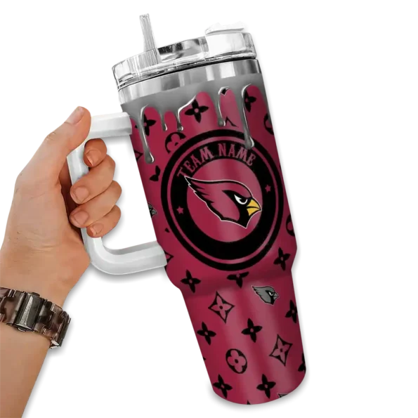 customized arizona cardinals bullseye drips red curved tumbler fashion forward.webp