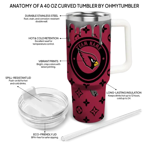 customized arizona cardinals bullseye drips red curved tumbler new arrival.webp