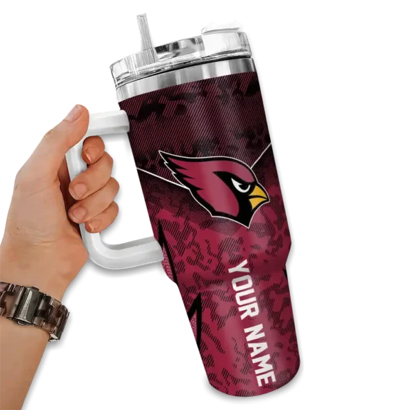 customized arizona cardinals chevron stripe red curved tumbler fashion forward.webp