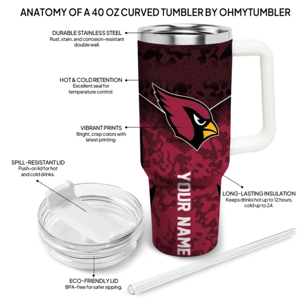 customized arizona cardinals chevron stripe red curved tumbler new arrival.webp