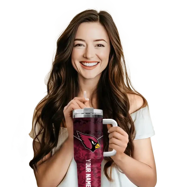 customized arizona cardinals chevron stripe red curved tumbler premium grade.webp