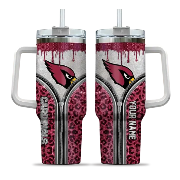 customized arizona cardinals leopard zipper red curved tumbler best selling.webp