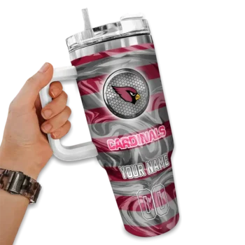 customized arizona cardinals marbled stripes red curved tumbler fashion forward.webp