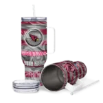 customized arizona cardinals marbled stripes red curved tumbler best selling.webp