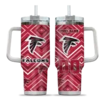 customized atlanta falcons bold diamonds red curved tumbler best selling.webp