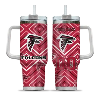 customized atlanta falcons bold diamonds red curved tumbler best selling.webp