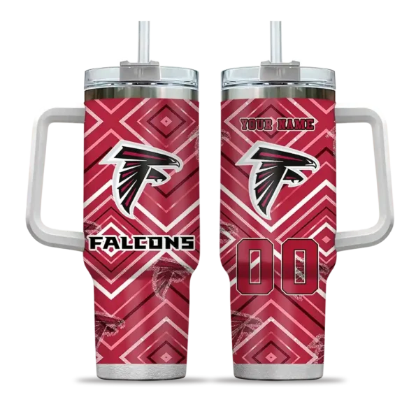 customized atlanta falcons bold diamonds red curved tumbler best selling.webp