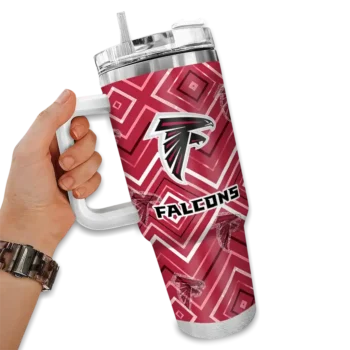 customized atlanta falcons bold diamonds red curved tumbler fashion forward.webp