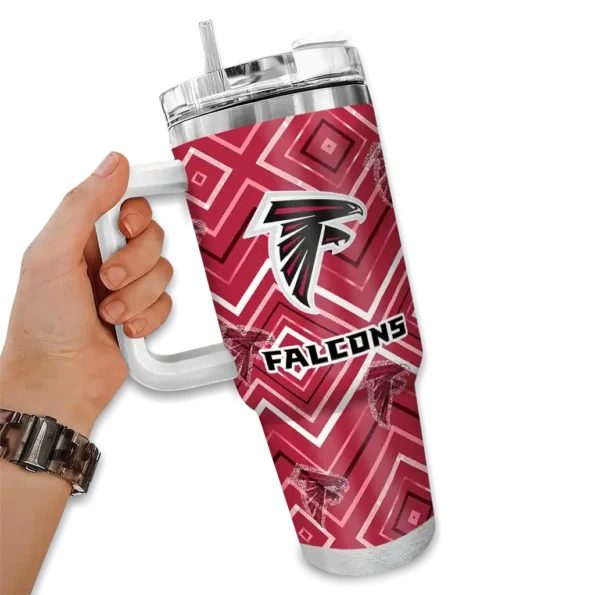 customized atlanta falcons bold diamonds red curved tumbler fashion forward.webp