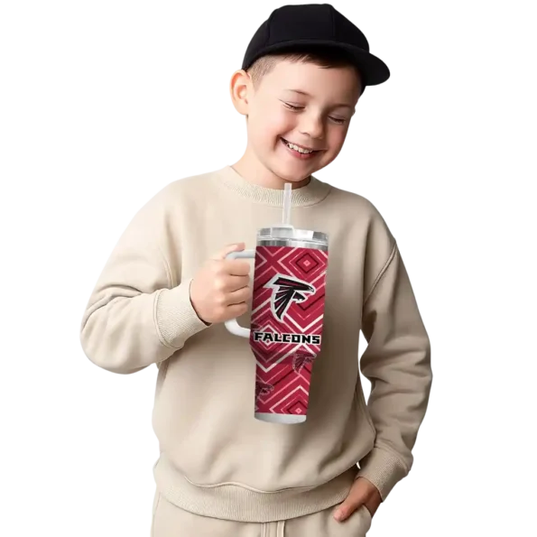 customized atlanta falcons bold diamonds red curved tumbler latest model.webp