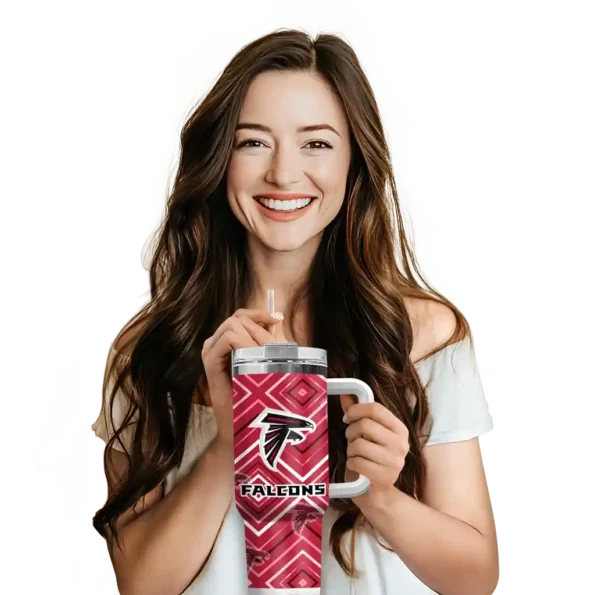 customized atlanta falcons bold diamonds red curved tumbler premium grade.webp