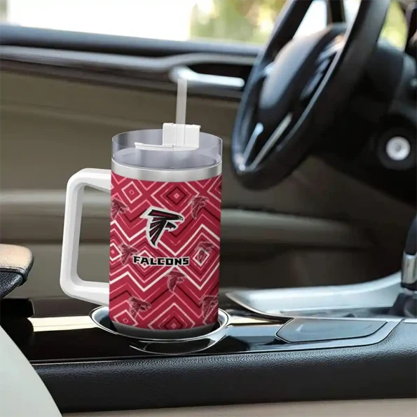 customized atlanta falcons bold diamonds red curved tumbler trendy.webp