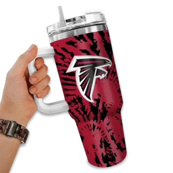 customized atlanta falcons burst swirl red curved tumbler fashion forward.webp