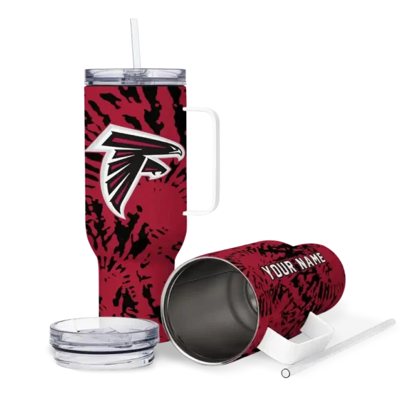 customized atlanta falcons burst swirl red curved tumbler high quality.webp